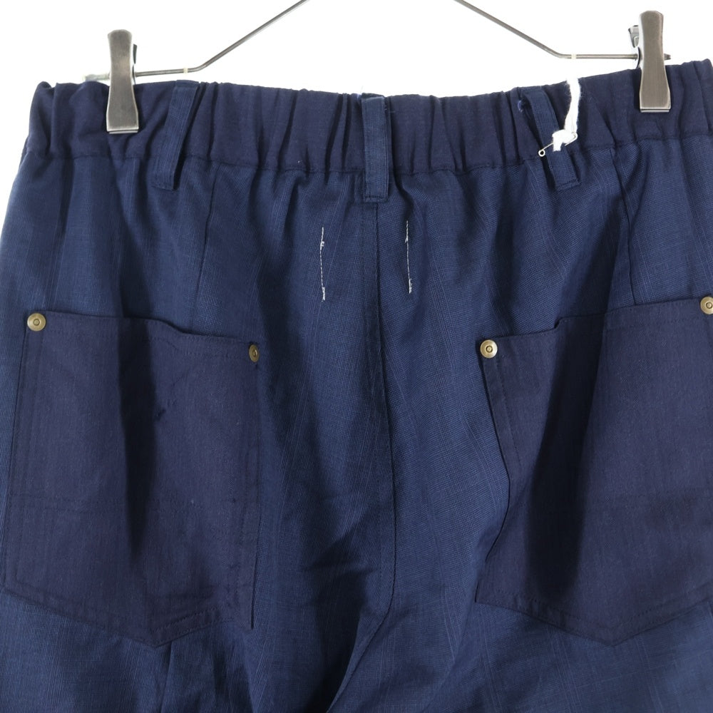 TAKAHIROMIYASHITA The SoloIst.(タカヒロミヤシタザソロイスト) ×OLDPARK オールドパーク ダブルニーウールパンツ ネイビー sogp.0001