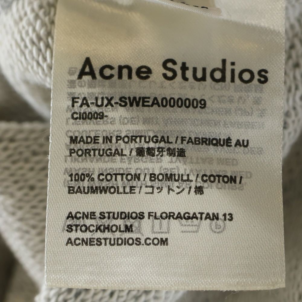 Acne Studios(アクネ ストゥディオズ) FARRIN FACE パッチ付き コットンプルオーバーパーカー グレー FA-UX-SWEA000009