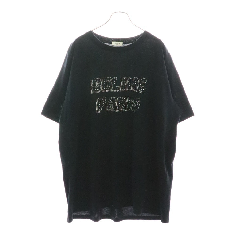 新品　セリーヌ　Tシャツ　スタッズ　ロゴ　ブラック CELINE(セリーヌ) 23AW スタッズロゴ クルーネック半袖Tシャツ