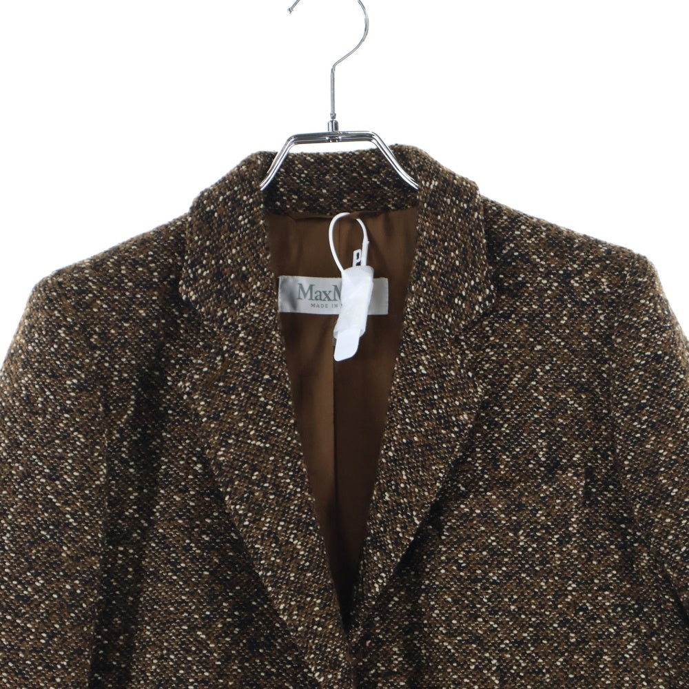 Max Mara(マックスマーラ) 1B ツイード シングル テーラードジャケット ブラウン レディース 10460403-004