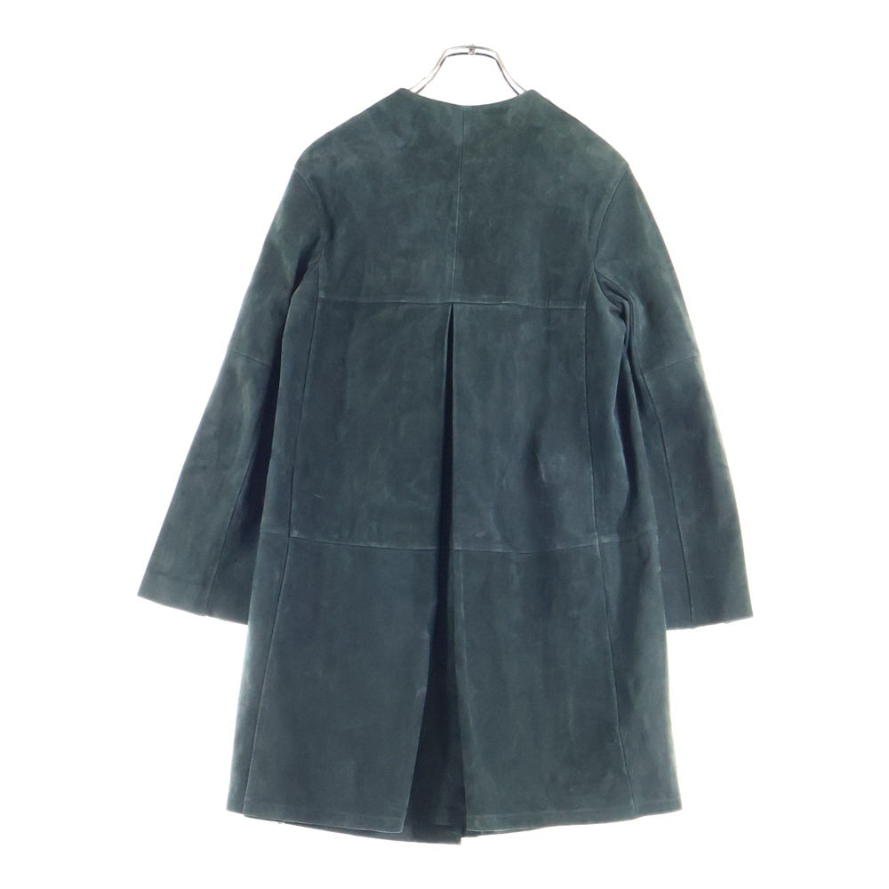 S MAX MARA(エス マックスマーラ) ラムレザー スウェード ノーカラーコート グリーン レディース 94710151 05