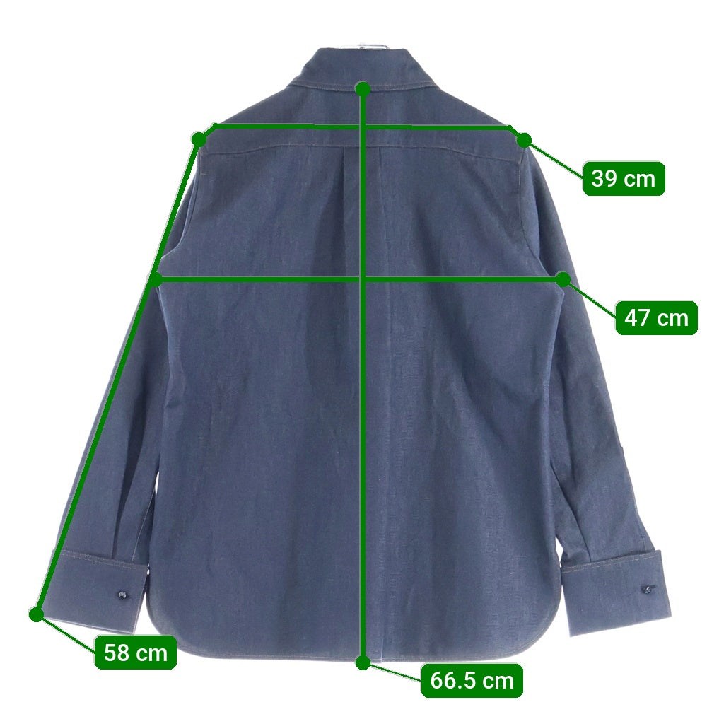 Max Mara(マックスマーラ) 比翼ボタン デニム 長袖シャツ インディゴ レディース 1160703-001