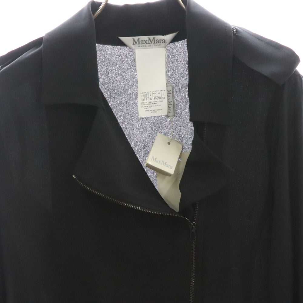 Max Mara(マックスマーラ) アシンメトリージップ シルク 長袖シャツ ブラック レディース 11110382-007