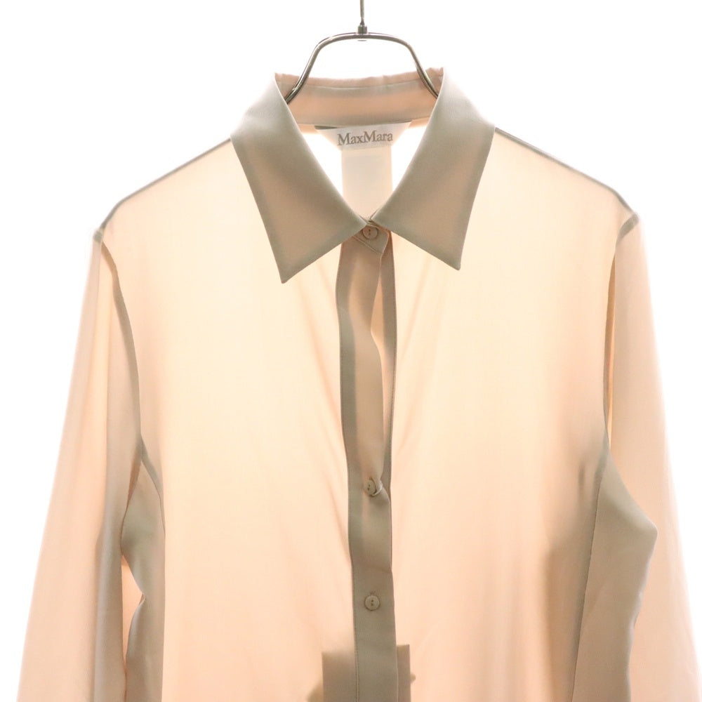 Max Mara(マックスマーラ) フロントボタン シルク 長袖シャツ ピンク レディース 11160353-004