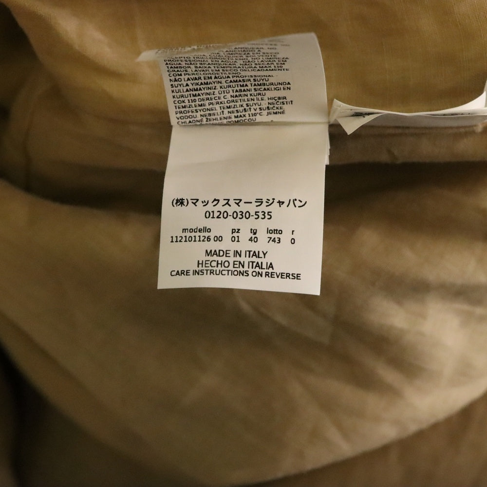Max Mara(マックスマーラ) ピークドラペル リネン トレンチコート ベージュ レディース 11210112-743