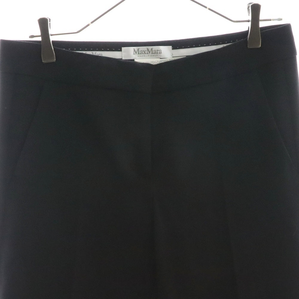 Max Mara(マックスマーラ) センタープレス リブカット ストレートスラックス ブラック レディース 1131047-016