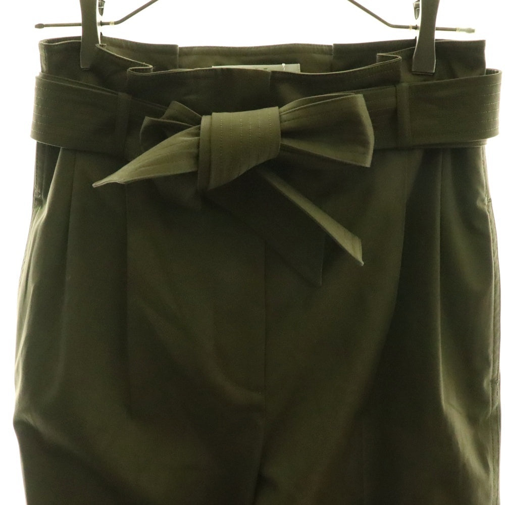 Max Mara(マックスマーラ) リブカフス ダブルベルト テーパードパンツ カーキ レディース 11310912-003