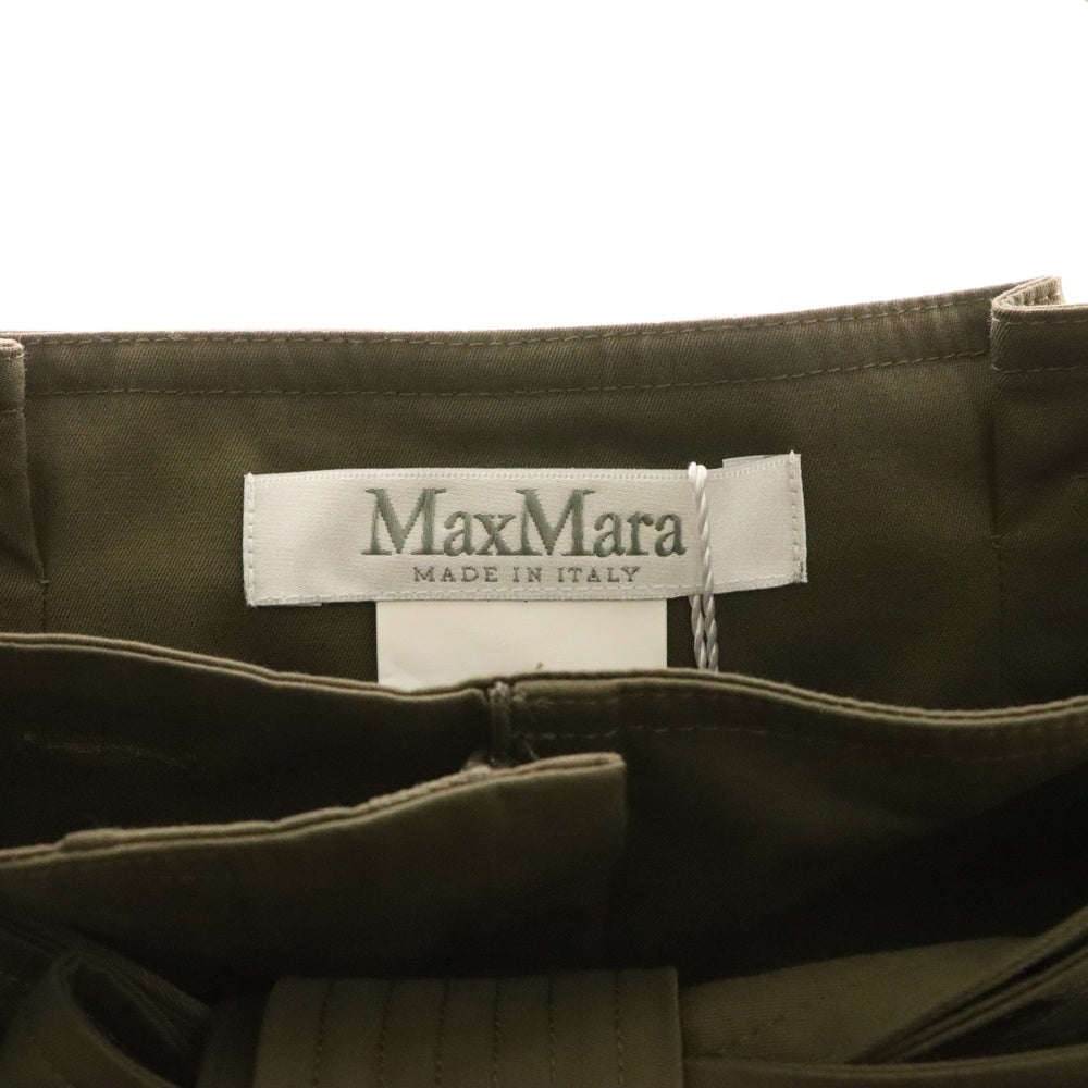 Max Mara(マックスマーラ) リブカフス ダブルベルト テーパードパンツ カーキ レディース 11310912-003
