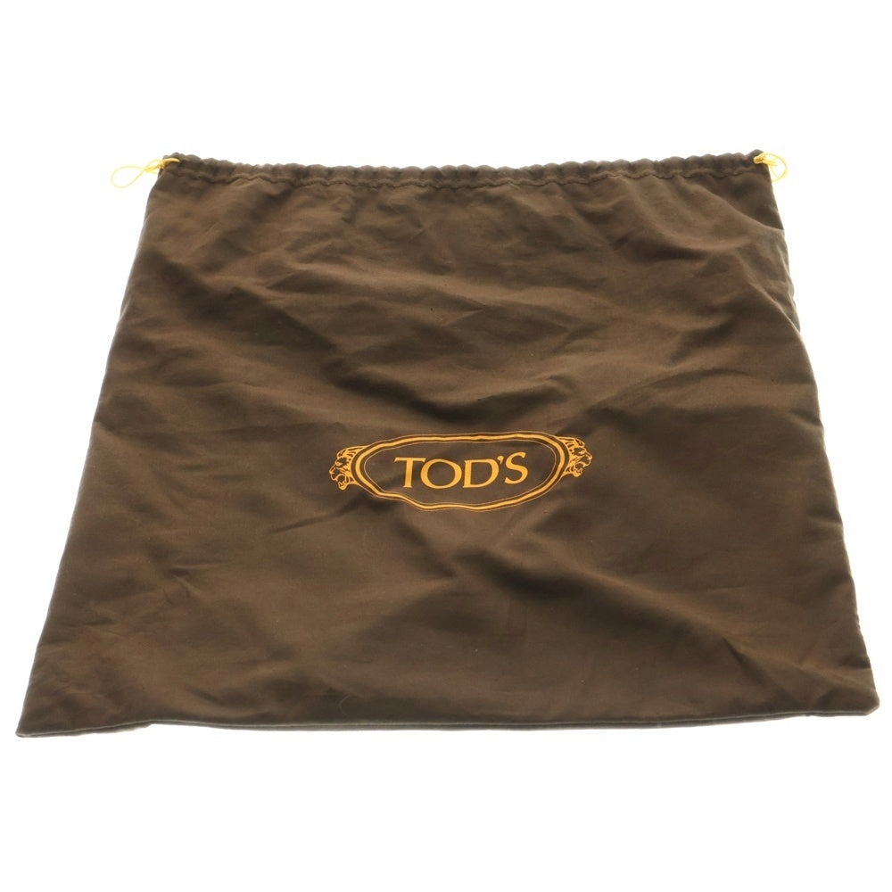 TOD'S(トッズ) ロゴパッチ レザー ショルダーバッグ ハンドバッグ レッド