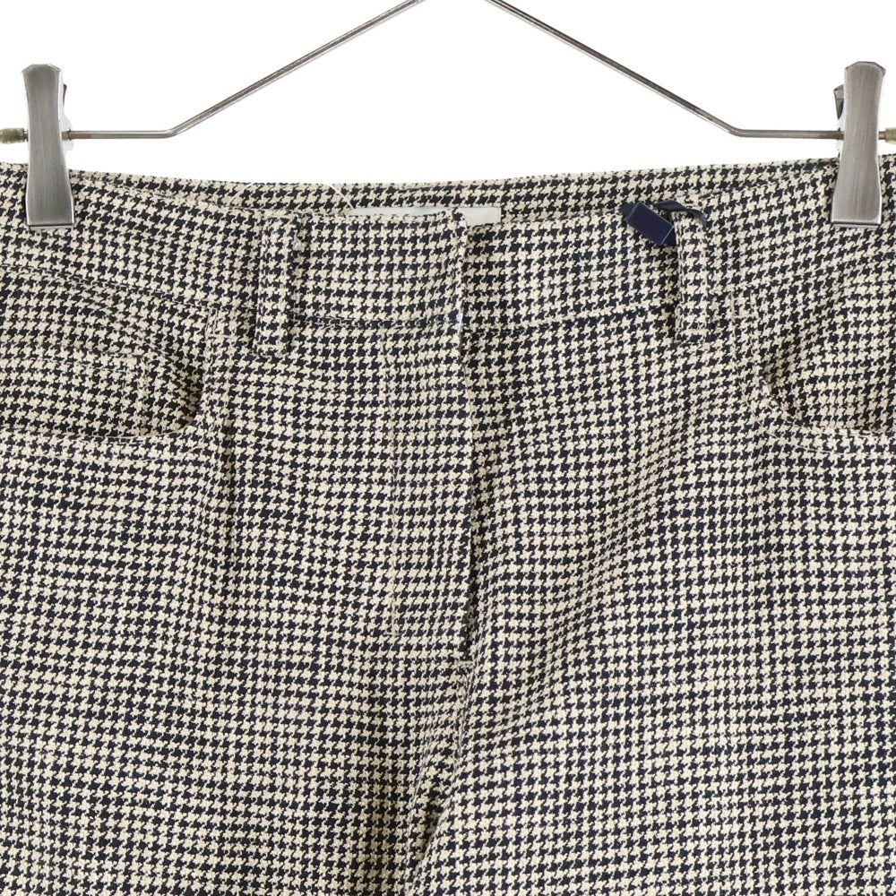 S MAX MARA(エス マックスマーラ) 千鳥格子 カットオフ ストレートパンツ ブラウン レディース 91311712-001