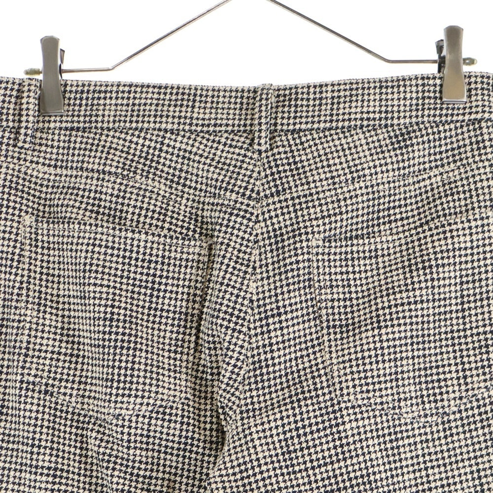 S MAX MARA(エス マックスマーラ) 千鳥格子 カットオフ ストレートパンツ ブラウン レディース 91311712-001