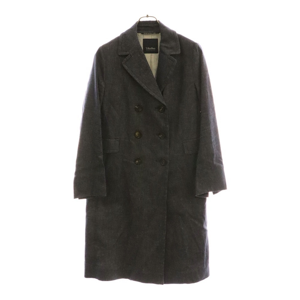 S MAX MARA(エス マックスマーラ) ダブルブレスト デニム ロングコート インディゴ レディース 9081078-030