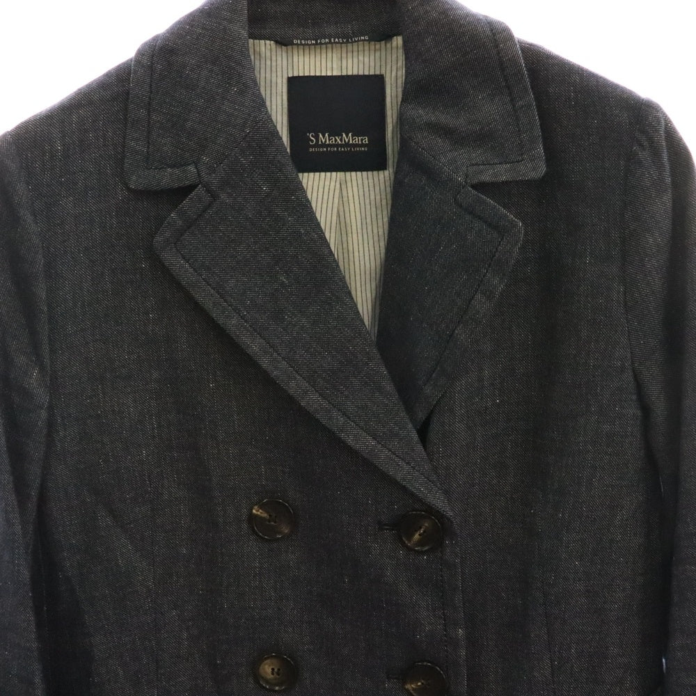 S MAX MARA(エス マックスマーラ) ダブルブレスト デニム ロングコート インディゴ レディース 9081078-030