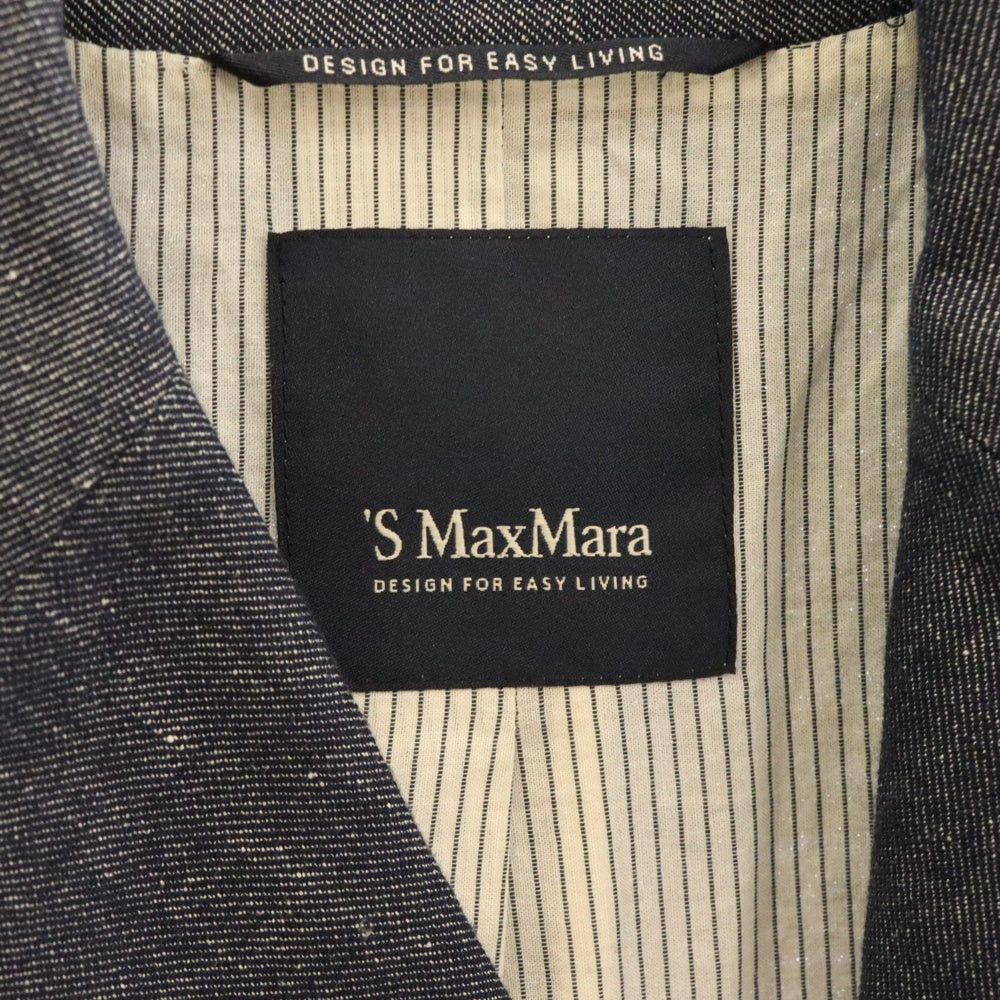 S MAX MARA(エス マックスマーラ) ダブルブレスト デニム ロングコート インディゴ レディース 9081078-030