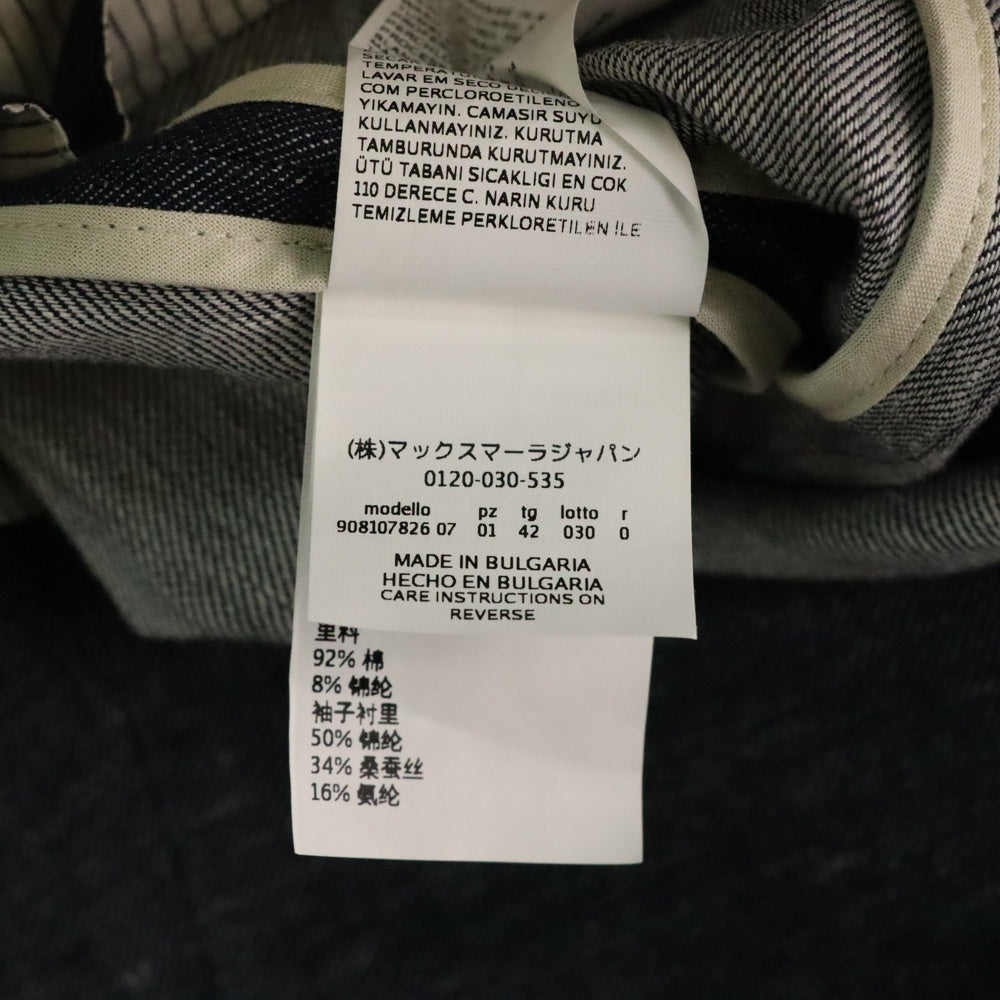 S MAX MARA(エス マックスマーラ) ダブルブレスト デニム ロングコート インディゴ レディース 9081078-030