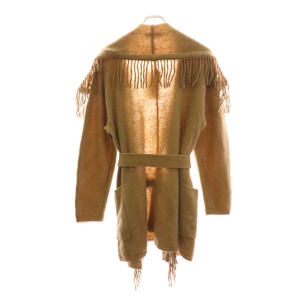 Max Mara(マックスマーラ) リブフリンジ フロントポケット ウールニット コンチョ ブラウン レディース 3947498-003