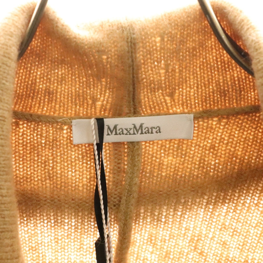 Max Mara(マックスマーラ) リブフリンジ フロントポケット ウールニット コンチョ ブラウン レディース 3947498-003