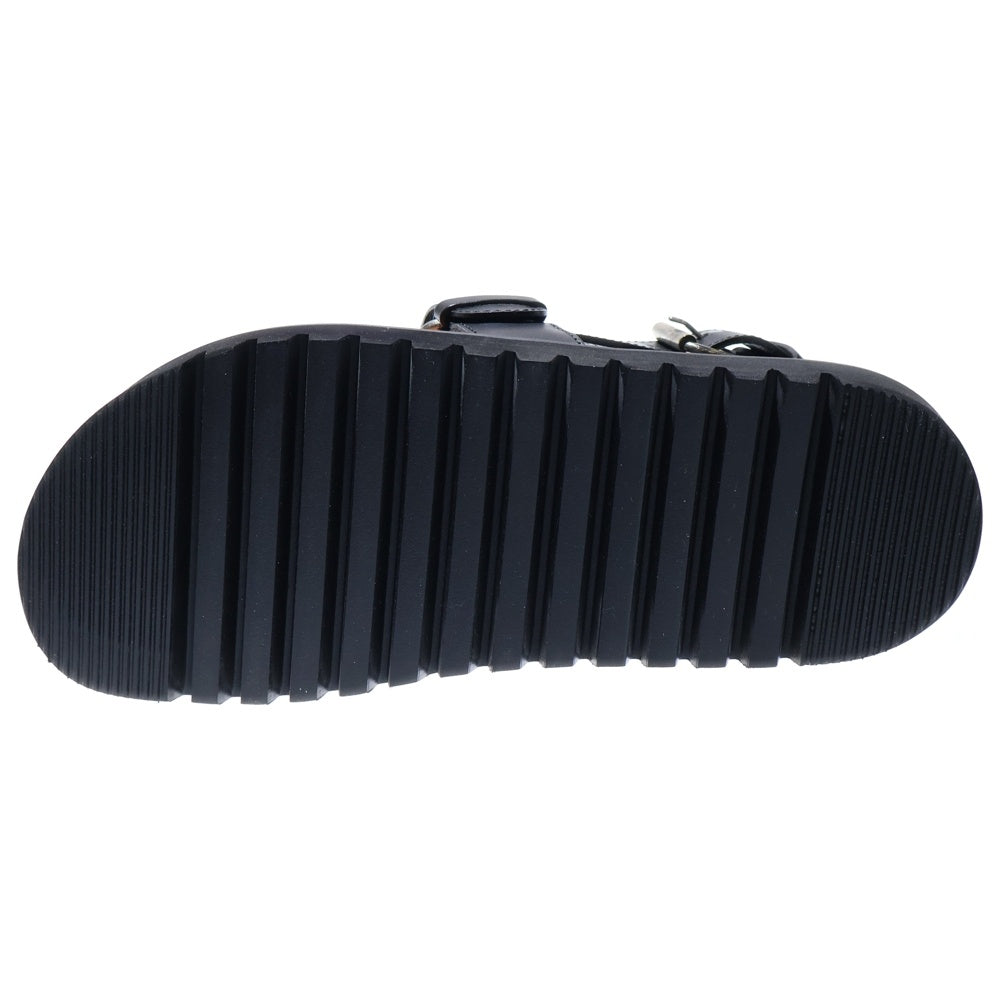 PLAN C(プランシー) カラーブロック ストラップ付き レザーサンダル ブラック/ブラウン レディース SACSB02A00