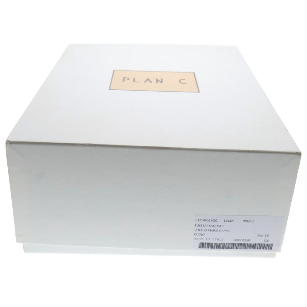 PLAN C(プランシー) カラーブロック ストラップ付き レザーサンダル ブラック/ブラウン レディース SACSB02A00