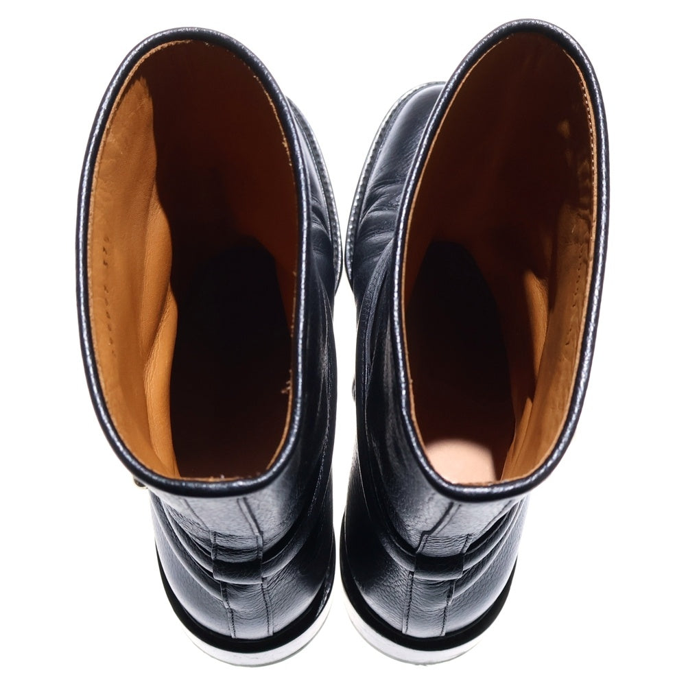 BALENCIAGA(バレンシアガ) ロゴ金具 ベルトストラップ レザー ハイカット エンジニアブーツ ブラック レディース 299997