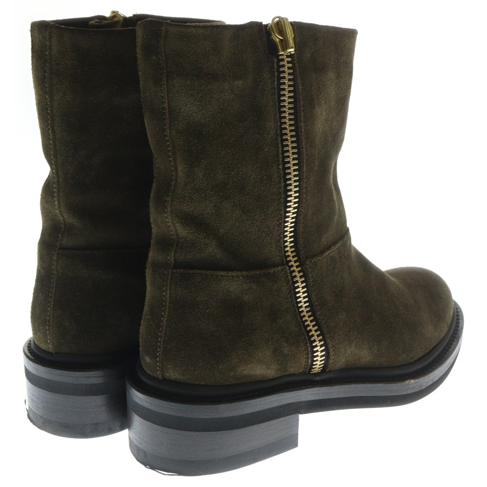 BUTTERO(ブッテロ) スエードレザー サイドジップ ハイカットブーツ カーキ レディース B6222