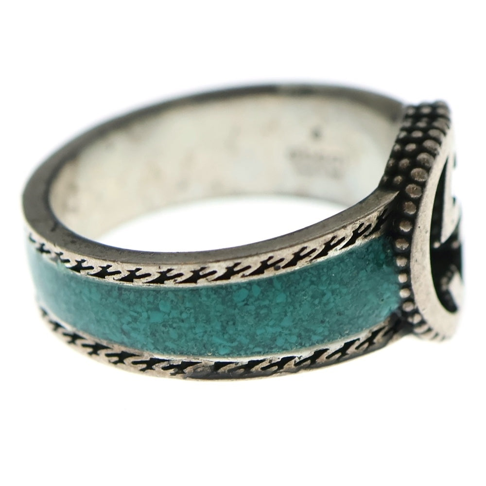 GUCCI(グッチ) インターロッキングG ターコイズ リング シルバー/ブルー 645572