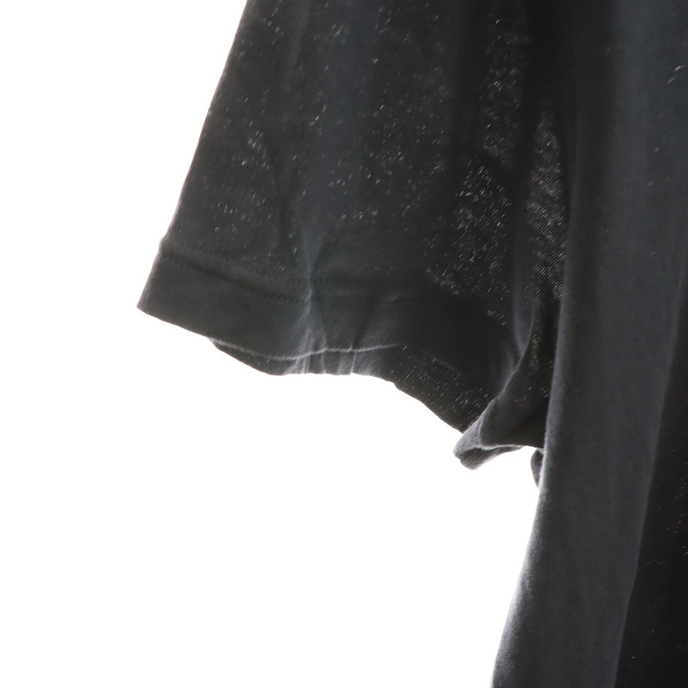 GUCCI(グッチ) エンブレム フロッキーロゴプリント バイカラー クルーネック 半袖Tシャツ カットソー グレー/ブラック 363349