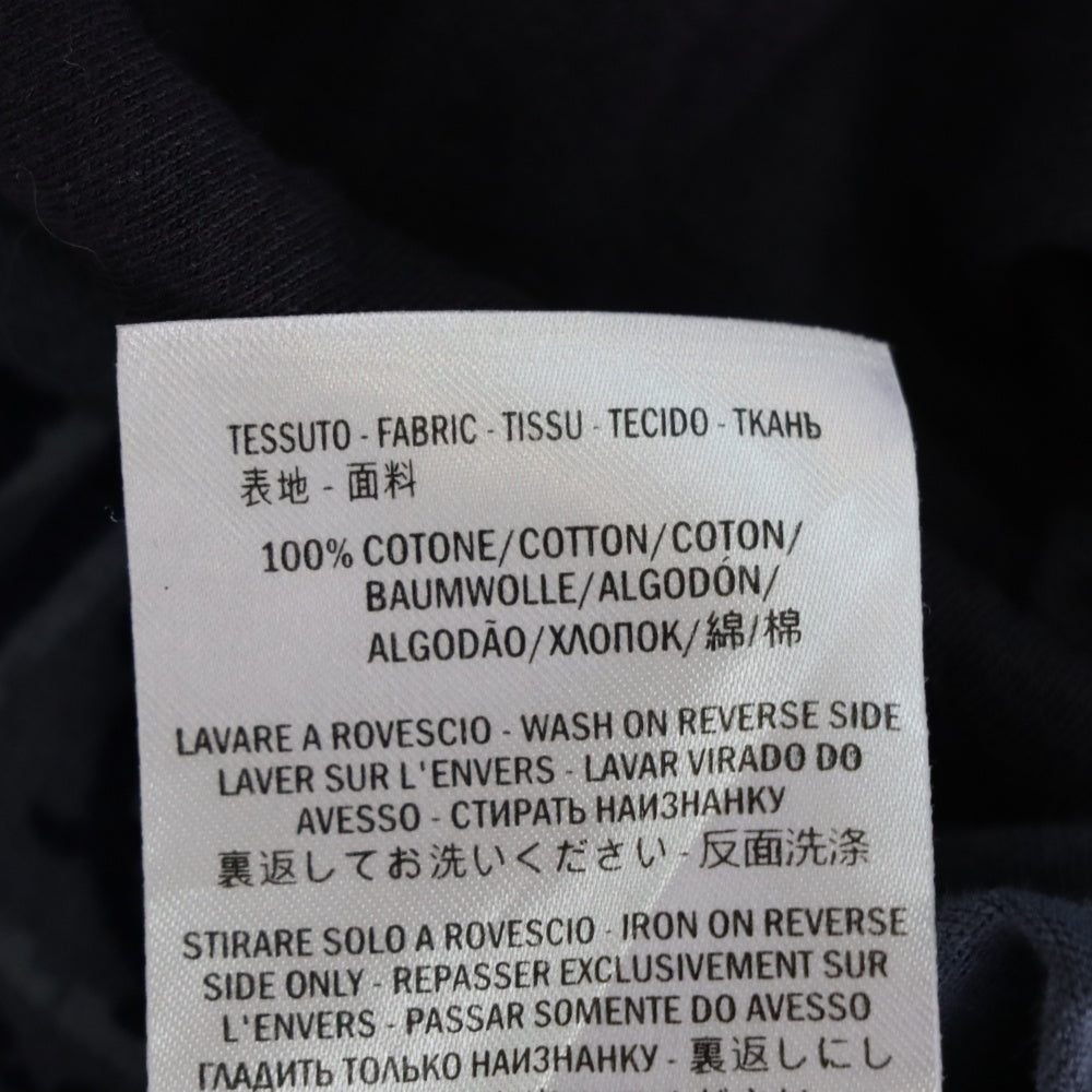 GUCCI(グッチ) エンブレム フロッキーロゴプリント バイカラー クルーネック 半袖Tシャツ カットソー グレー/ブラック 363349