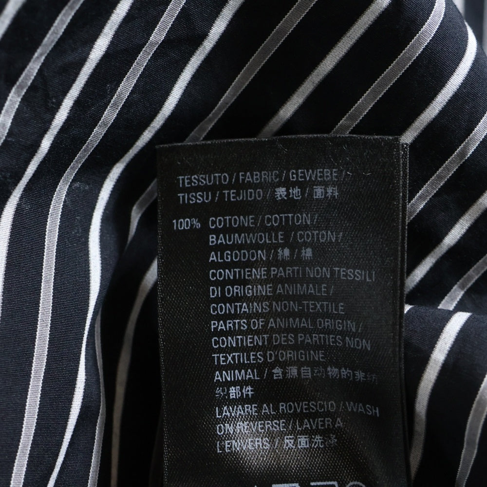 BALENCIAGA(バレンシアガ) オーバーサイズ ストライプ コットン ボタンダウン 長袖シャツ ブラック 642133 TJM19