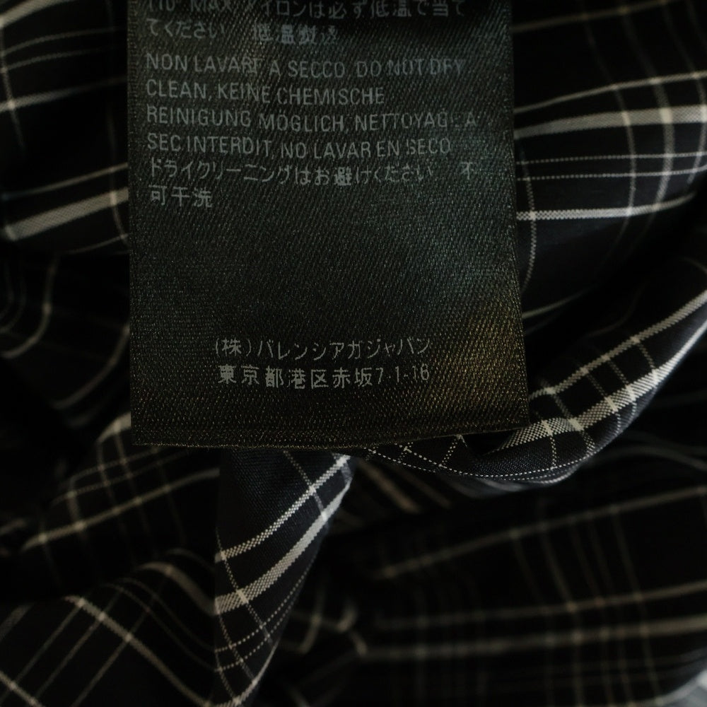 BALENCIAGA(バレンシアガ) 19SS ロゴ刺繍 ポプリンチェック オーバーサイズ シャツ ジャケット ブラック 571439 TEM18