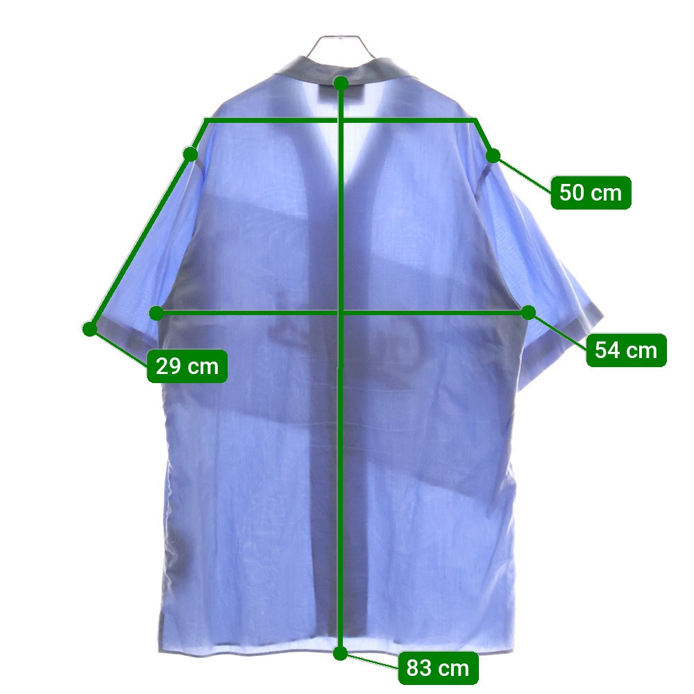 GUCCI(グッチ) Script Logo Oversized Bowling Shirt スクリプト ロゴ オーバーサイズ ボーリング 半袖シャツ ブルー/ホワイト 619033