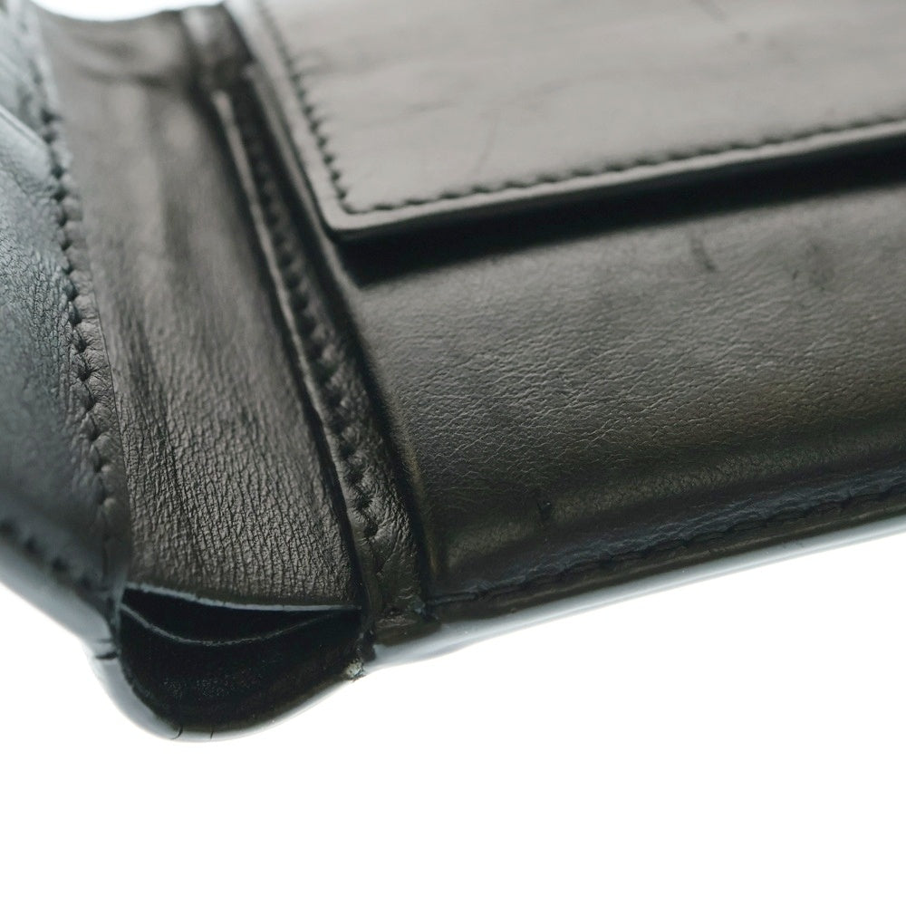 BALENCIAGA(バレンシアガ) ロゴ スクエア レザー コンパクトウォレット 二つ折り財布 ブラック 594315