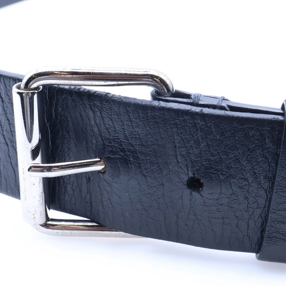 BALENCIAGA(バレンシアガ) ロゴ レザー ベルト ブラック 505071