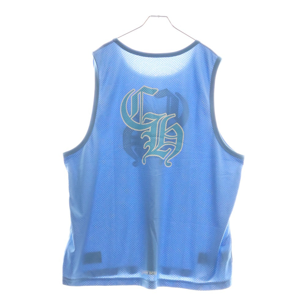 CHROME HEARTS(クロムハーツ) MESH WARM UP JERSEY リバーシブルCHロゴプリントメッシュタンクトップ ブルー