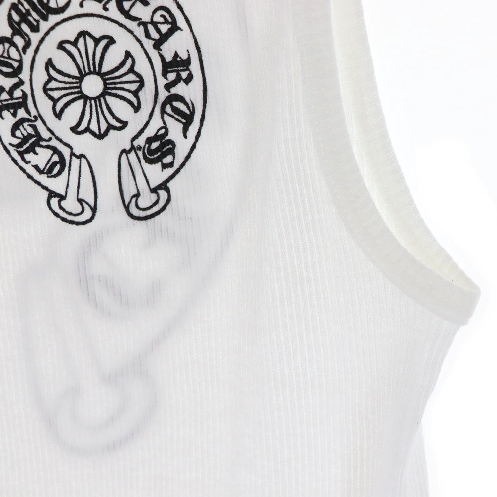 CHROME HEARTS(クロムハーツ) RIB TANK ロゴプリントリブタンクトップ ホワイト