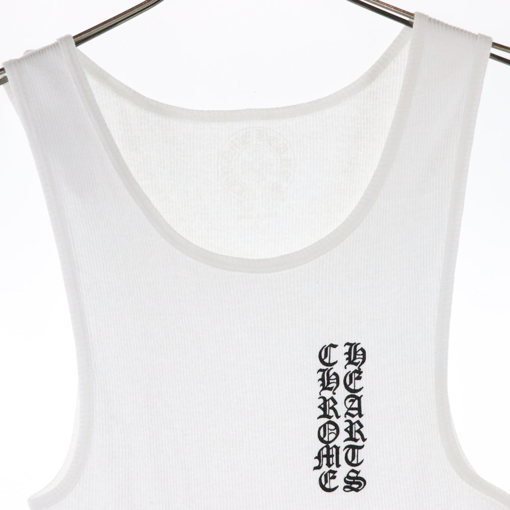 CHROME HEARTS(クロムハーツ) RIB TANK サイドロゴプリントリブタンクトップ ホワイト