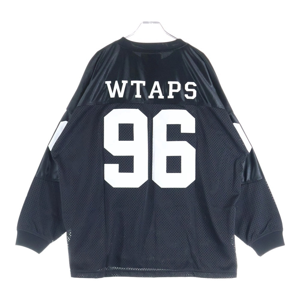 WTAPS(ダブルタップス) 25SS Netminder LS Poly ロゴメッシュ長袖カットソー ブラック 251ATDT-CSM23
