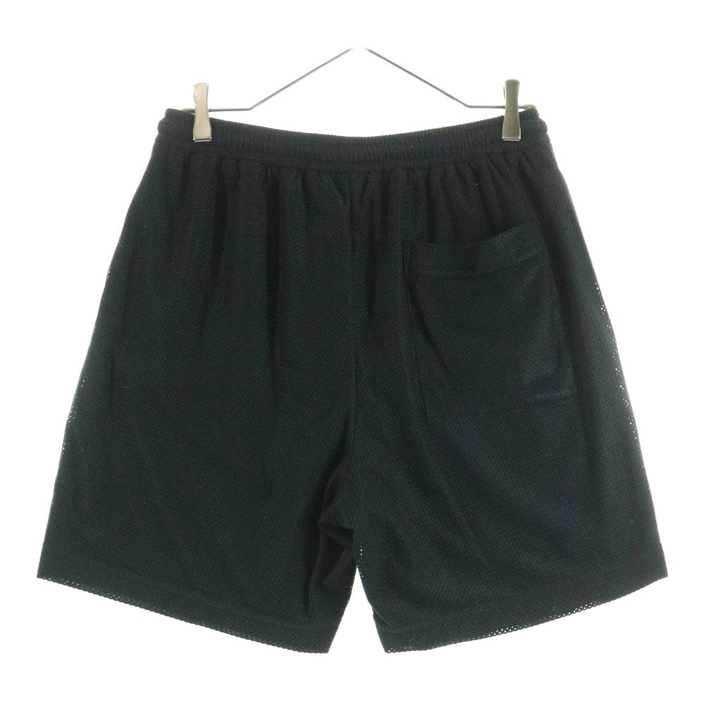 WTAPS(ダブルタップス) 24SS WUS 02 SHORTS POLY. ERA ロゴプリント メッシュ ハーフパンツ ブラック 241ATDT-CSM37