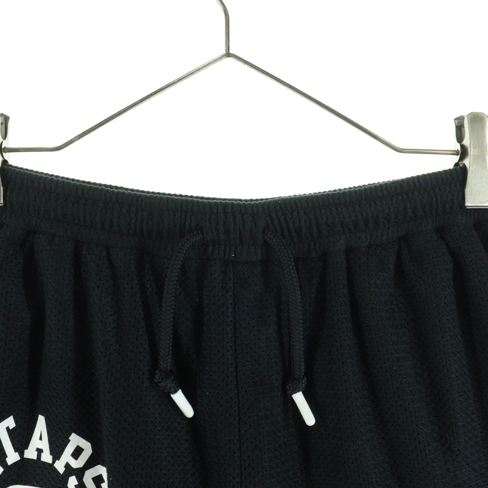 WTAPS(ダブルタップス) 24SS WUS 02 SHORTS POLY. ERA ロゴプリント メッシュ ハーフパンツ ブラック 241ATDT-CSM37