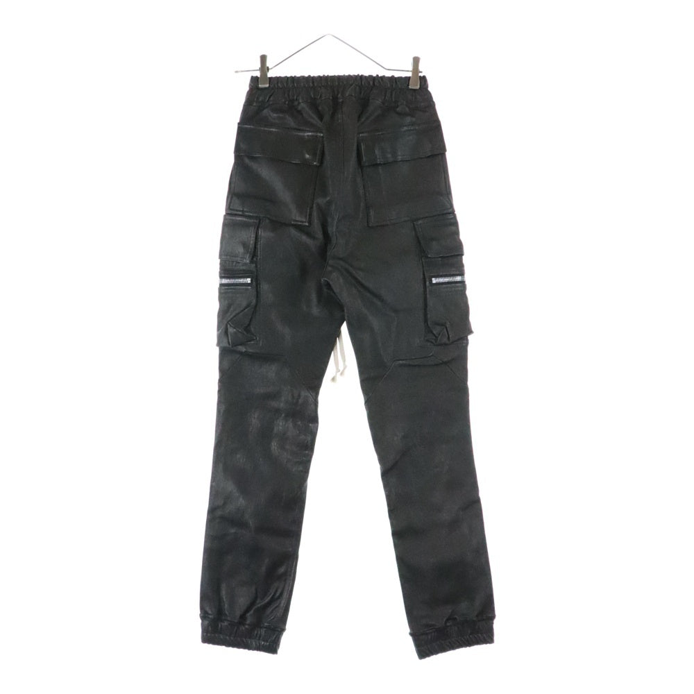 Rick Owens(リックオウエンス) 24AW MASTODON CARGO マストドンカーゴ レザー パンツ ブラック RU02D6396-LSV