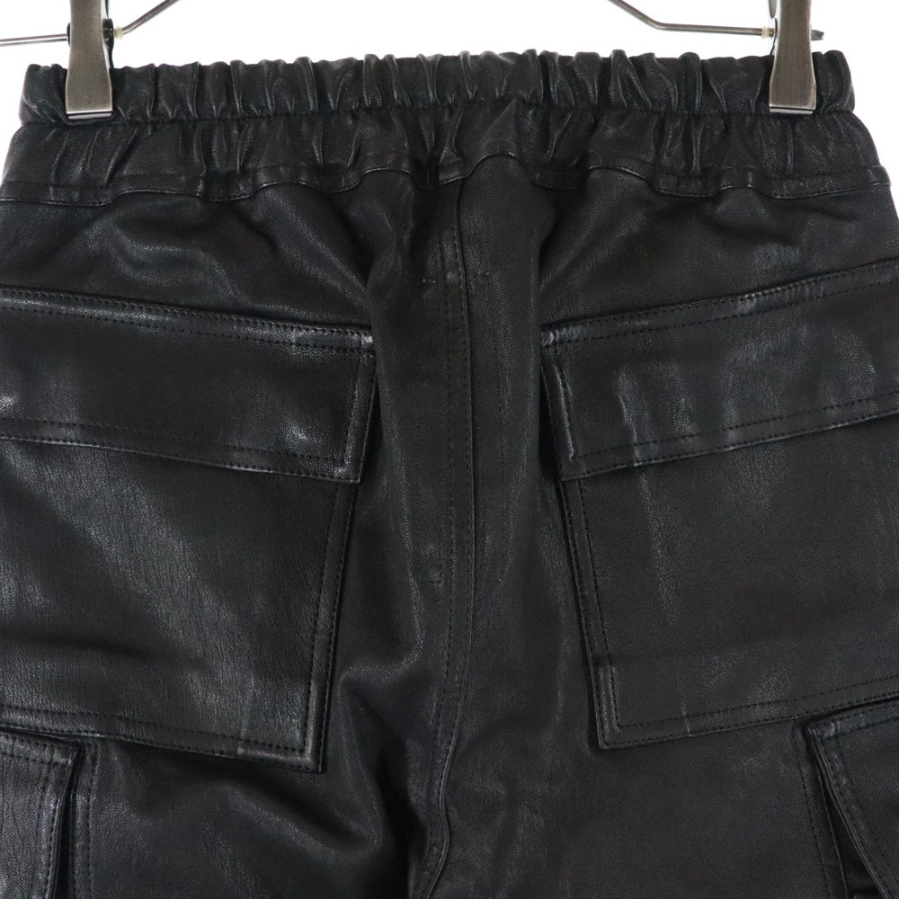 Rick Owens(リックオウエンス) 24AW MASTODON CARGO マストドンカーゴ レザー パンツ ブラック RU02D6396-LSV