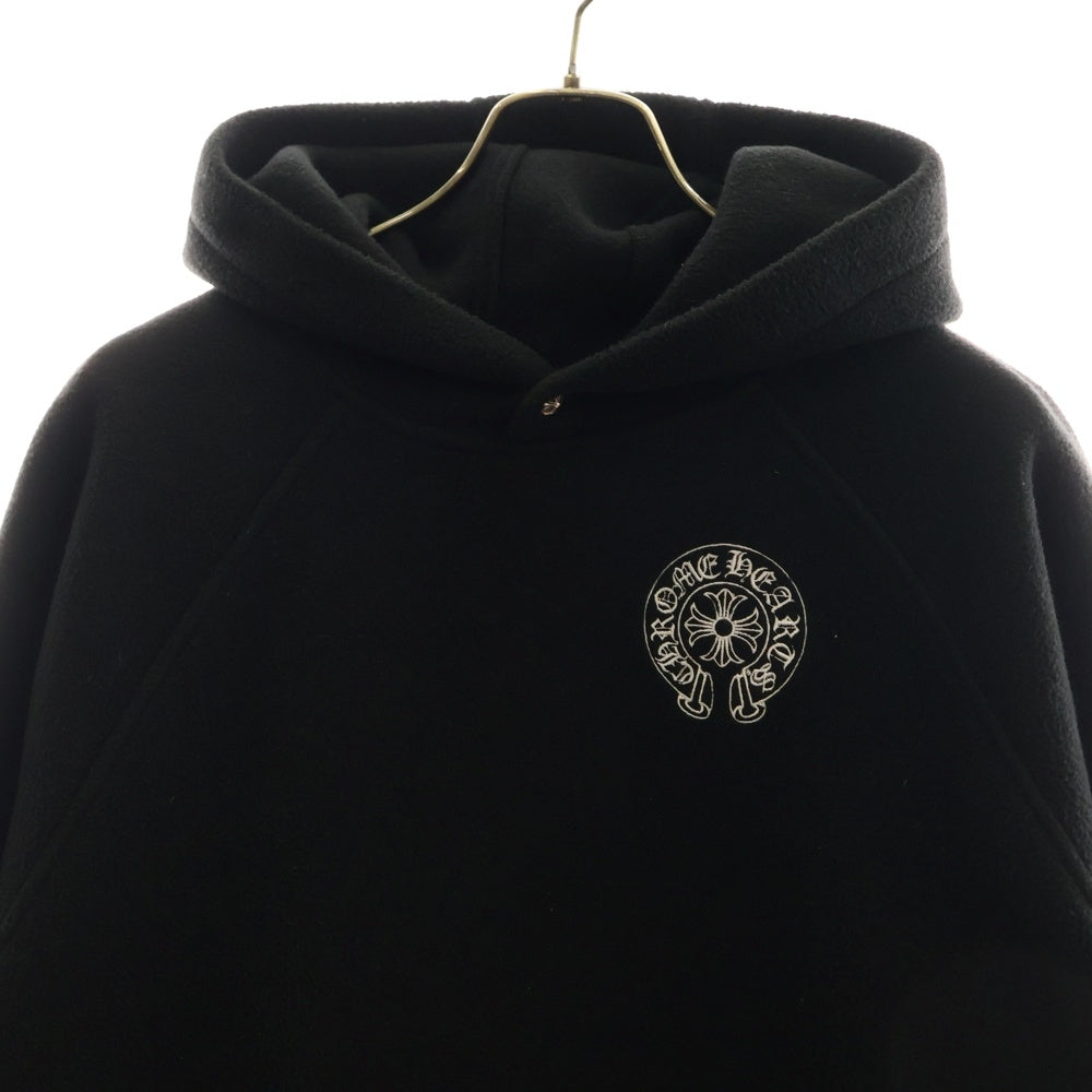 CHROME HEARTS(クロムハーツ) YNT U DETENT HDPL FLC クロスボールボタン プルオーバー フリースパーカー ブラック/シルバー