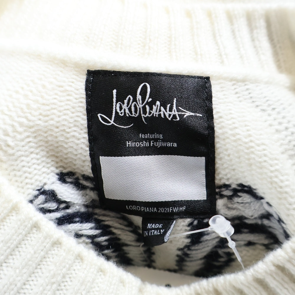 Loro Piana(ロロピアーナ) 21AW × FRAGMENT HIROSHI FUJIWARA フラグメント 藤原ヒロシ フルカシミヤニットセーター ホワイト FAM0189