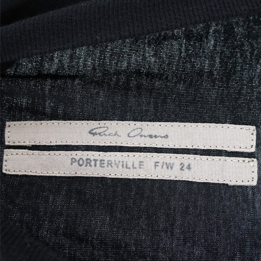 Rick Owens(リックオウエンス) 24AW TOMMY TEE トミー オーバーサイズ クルーネック 半袖Tシャツカットソー ブラック RU02D6283-JA