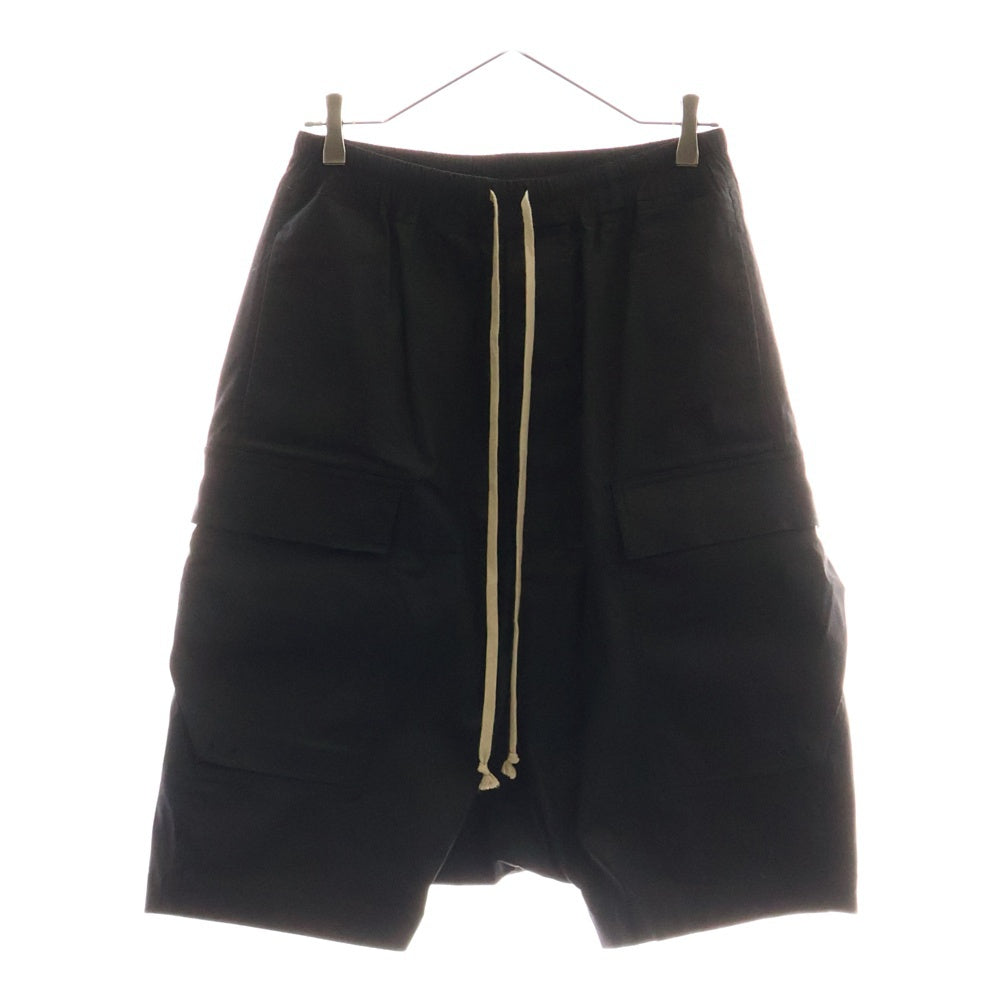Rick Owens(リックオウエンス) 18SS DRAWSTRING CARGO PODS SHORT ドローストリング カーゴ ポッズ ハーフ ショート パンツ ブラック RU18S5389-TE