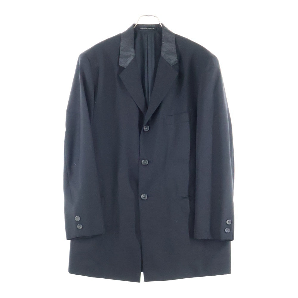 Yohji Yamamoto POUR HOMME(ヨウジヤマモト プールオム) 90s カラーステンレス オーバーサイズ 3B シングルテーラードジャケット/ワイド スラックスロングパンツ セットアップスーツ ブラック