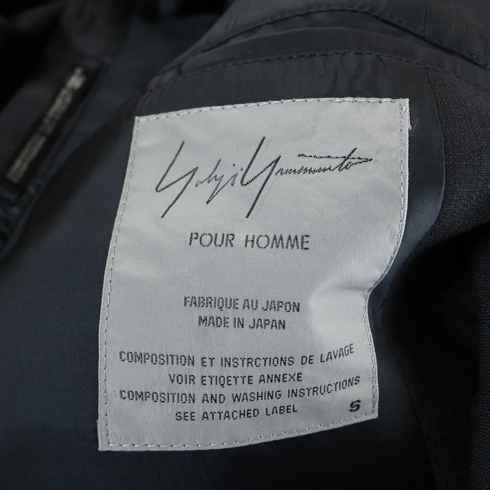 Yohji Yamamoto POUR HOMME(ヨウジヤマモト プールオム) 90s カラーステンレス オーバーサイズ 3B シングルテーラードジャケット/ワイド スラックスロングパンツ セットアップスーツ ブラック