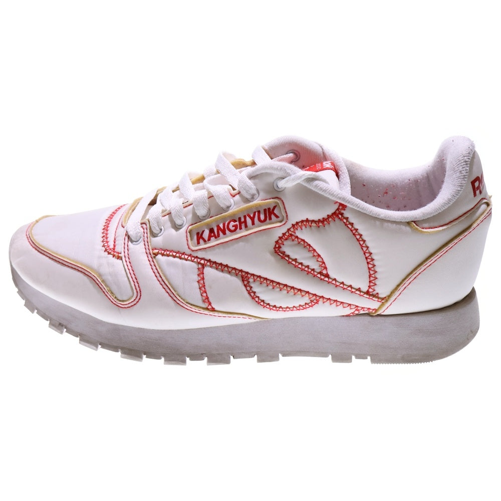 Reebok(リーボック) CLASSIC LEATHER K クラシックレザー ステッチ ローカットスニーカー ホワイト/レッド US9.5/27.5cm GW1069