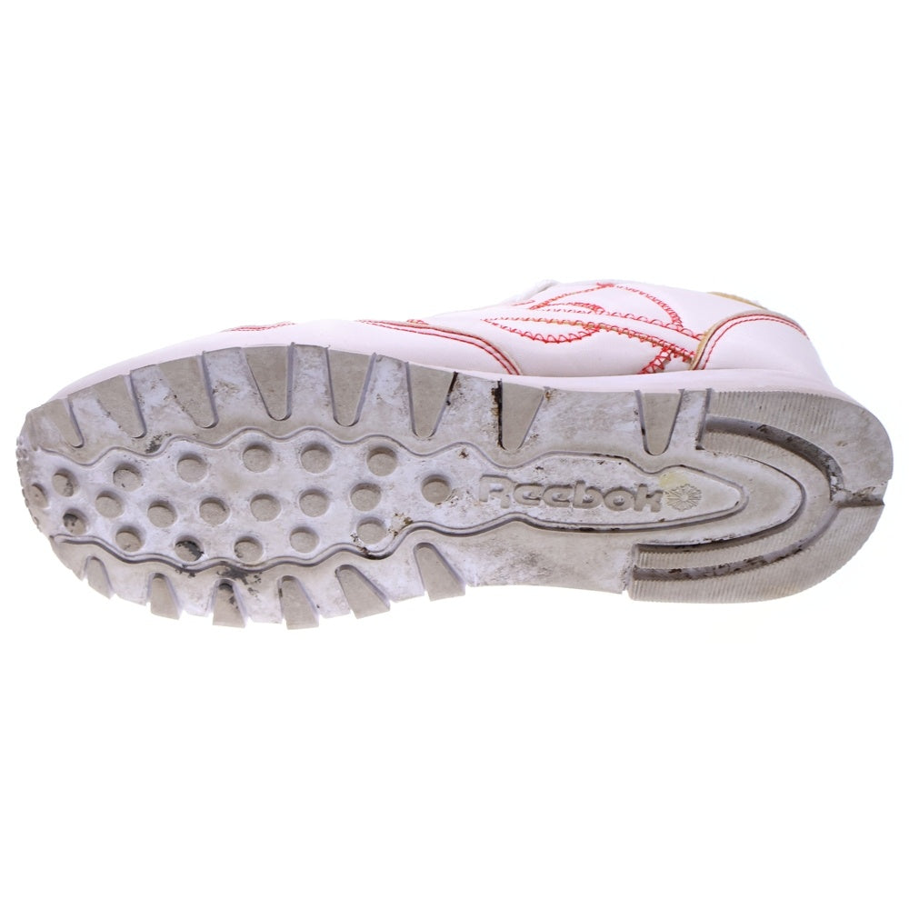 Reebok(リーボック) CLASSIC LEATHER K クラシックレザー ステッチ ローカットスニーカー ホワイト/レッド US9.5/27.5cm GW1069