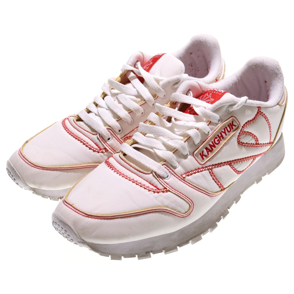 Reebok(リーボック) CLASSIC LEATHER K クラシックレザー ステッチ ローカットスニーカー ホワイト/レッド US9.5/27.5cm GW1069